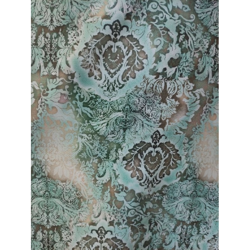 Kain  Armany Silky Bunga Abstrak AK13 Sage Green