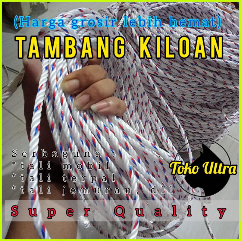 TAMBANG KILOAN 6MM / TALI KILOAN / TALI ECERAN / TAMBANG 6MM / TALI PPD 6MM / TALI TAMBANG / TALI COD / TALI IKAT MOBIL / TALI TRUK / TAMPAR 6MM