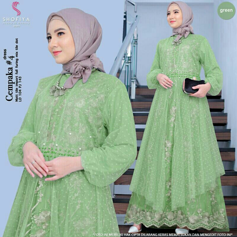 Cempaka dres#3hadir kembali mat.tile import full furing ld104cm pj143cm