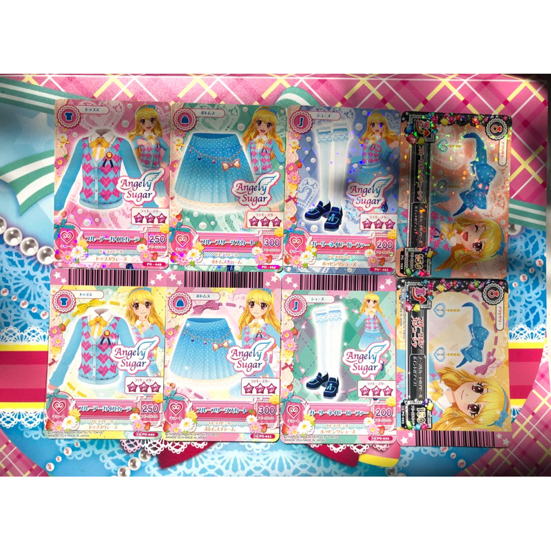 Kartu Aikatsu Jepang Blue Argyle Set Ichigo Hoshimiya Angely Sugar Original Japan Card 3D Card Maker