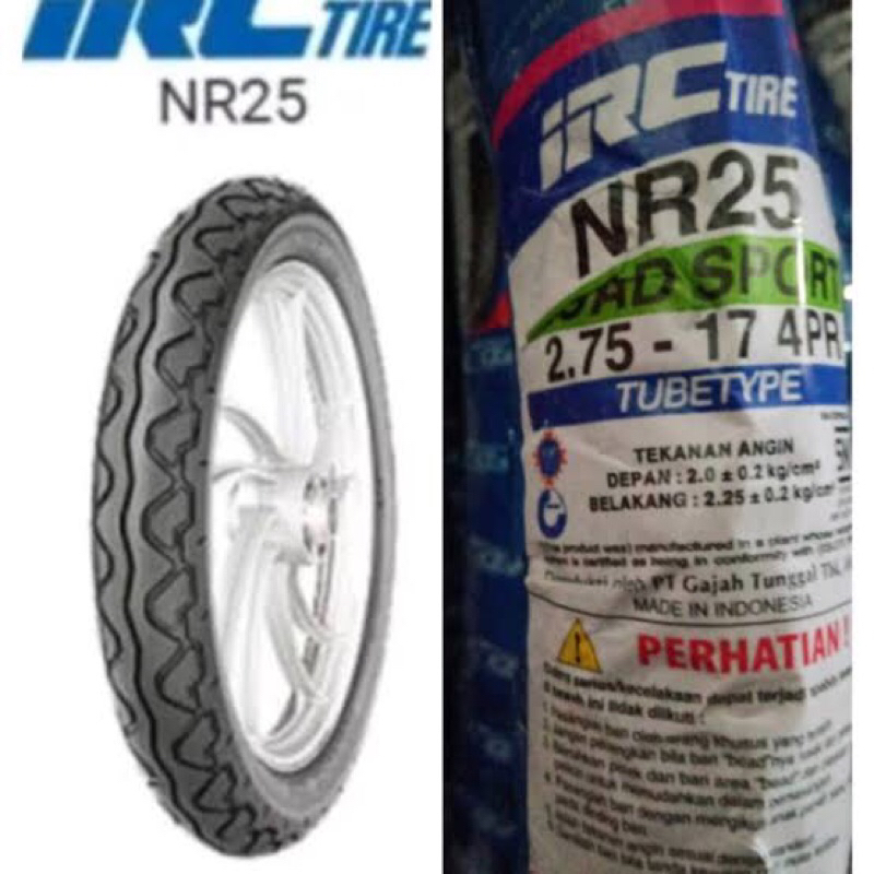 Ban Motor IRC NR 25 ( NR25 ) 275-17 ( Tubetype ) Ban Luar 2.75 17