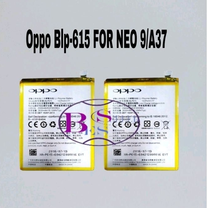 Baterai Oppo BLP615 A37 Neo9 BLP 615 Kualitas ORIGINAL 100%