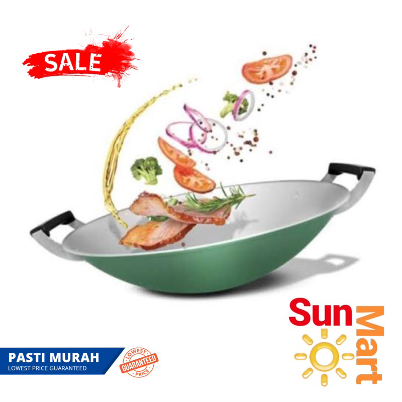 Wajan Penggorengan Maspion Alcor Wajan Clarita Aluminium Wok 35 cm