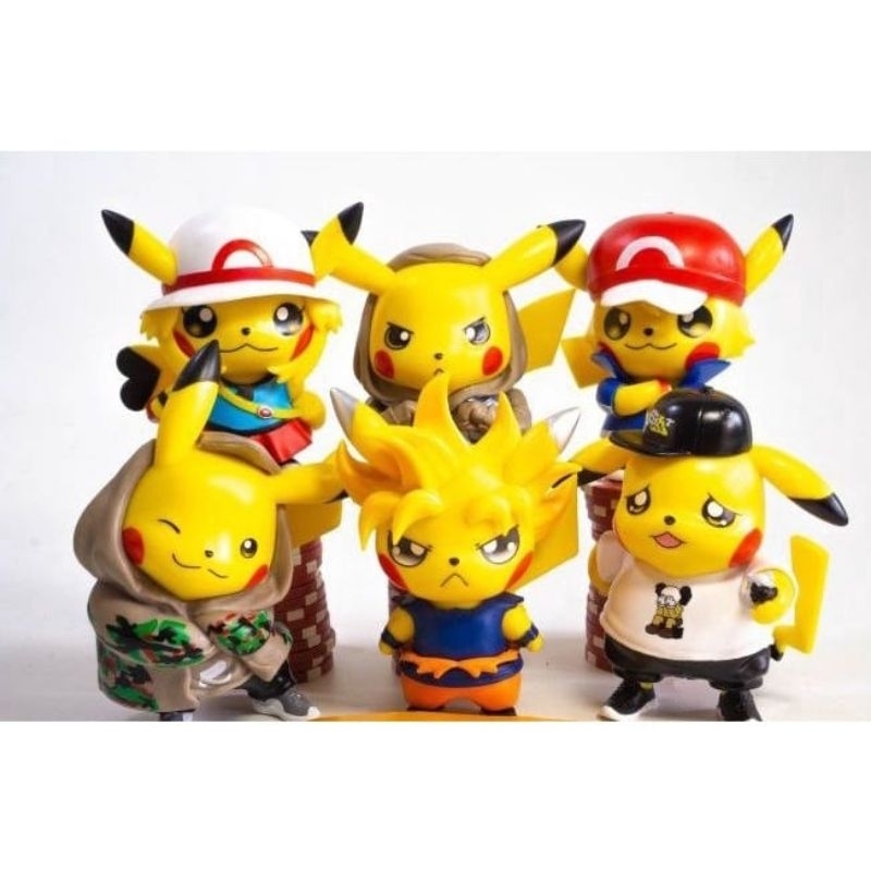 POKEMON 1 SET ISI 6 UK BESAR - POKEMON CUSTOM / TOPPER KUE POKEMON / MAINAN PAJANGAN