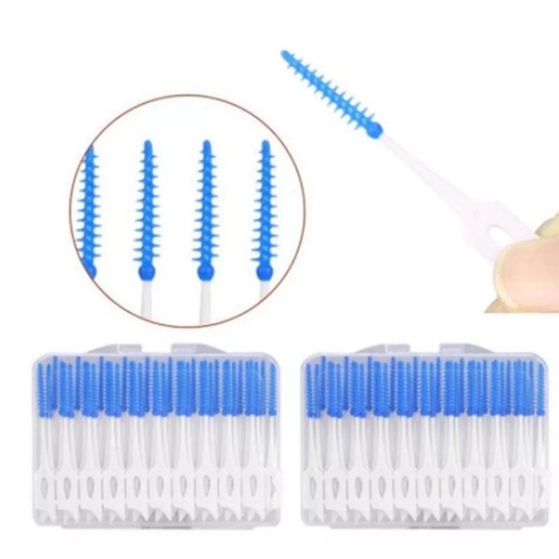 Interdental Brush Sikat Sela Gigi Behel Ortho Toothpick Tusuk Gigi (RUBBER TIP)