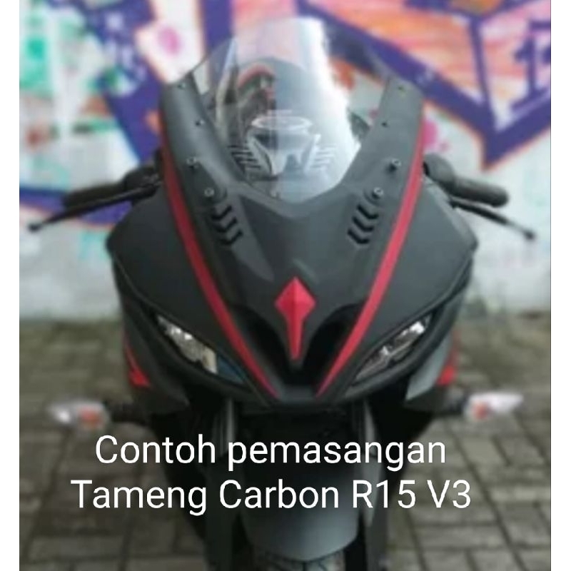 Cover Tameng Depan Carbon R15 V3 Tahun 2017/2021 PNP Model Carbon WTP Celup Premium Carbon