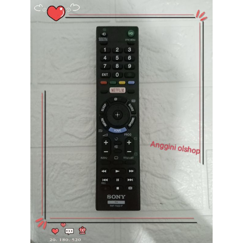 REMOT TV SONY BRAVIA LCD/LED SMART TV NETFLIK RMT-TX201 P