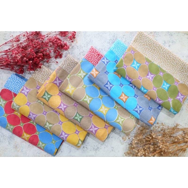 kain batik dobby Dolby print soft pastel khas Cirebon batik Fariza