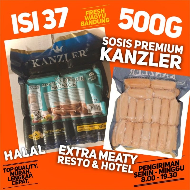 

KANZLER BEEF COCKTAIL SOSIS SAPI HALAL PREMIUM 500g
