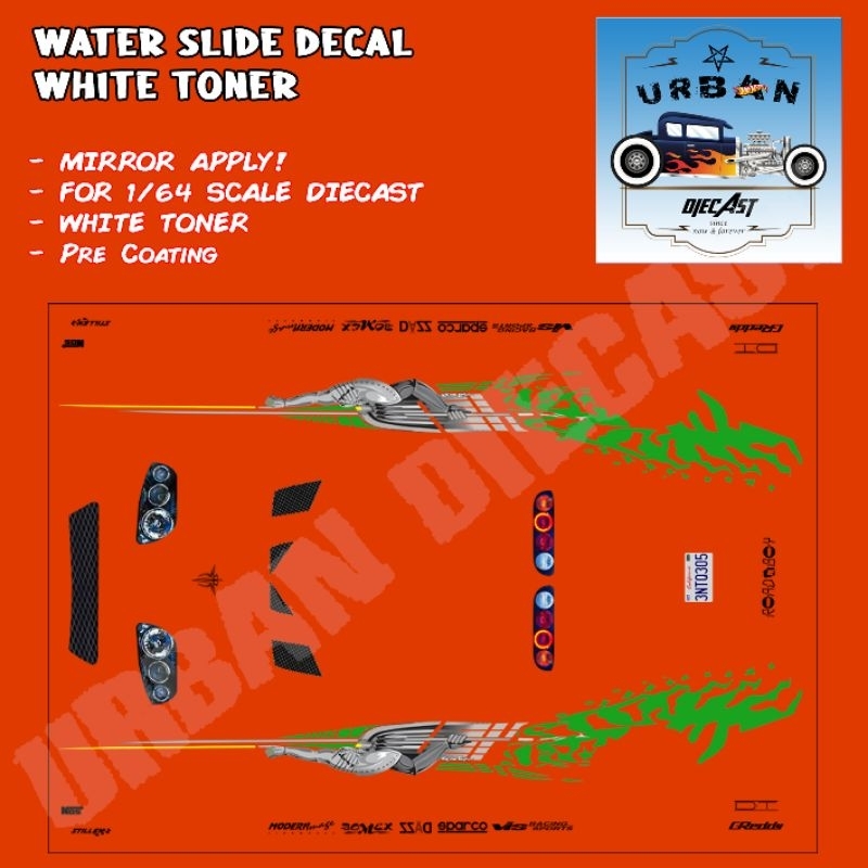 Hot Wheels Decal White Toner FnF Toyota Supra Brian