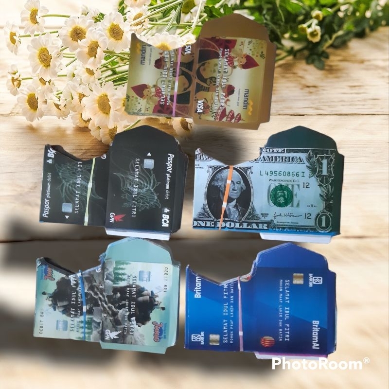 

amplop lebaran motip atm masih lembaran bonus plastik