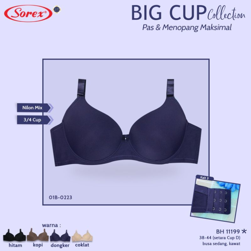BH SOREX 11199 ORIGINAL BRA CUP JUMBO BESAR KAWAT BUSA TIPIS (CUP D JUMBO)
