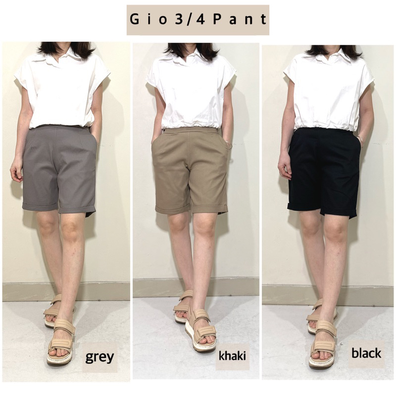 Celana pendek Wanita bahan katun import, Gio 3/4 Pants#