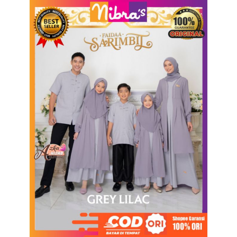 READY STOCK SARIMBIT FAIDAA GREY LILAC NIBRAS / NIBRAS DISCOUNT 50% / BAJU COUPLE KELUARGA / BAJU MU