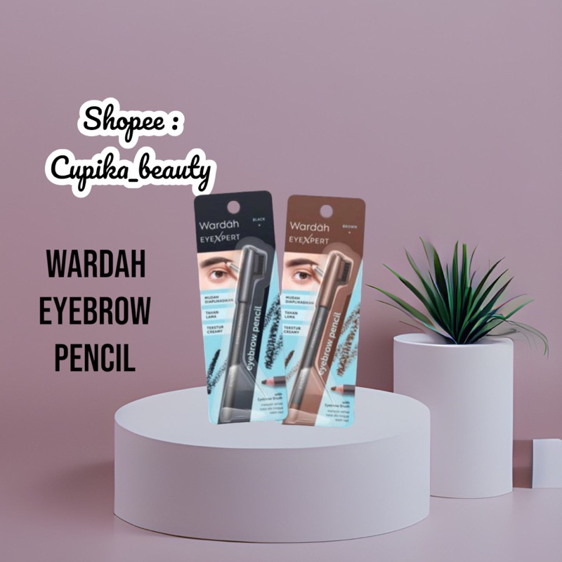 [iu] wardah eyebrow pencil -- pensil alis wardah coklat dan hitam -- celak wardah