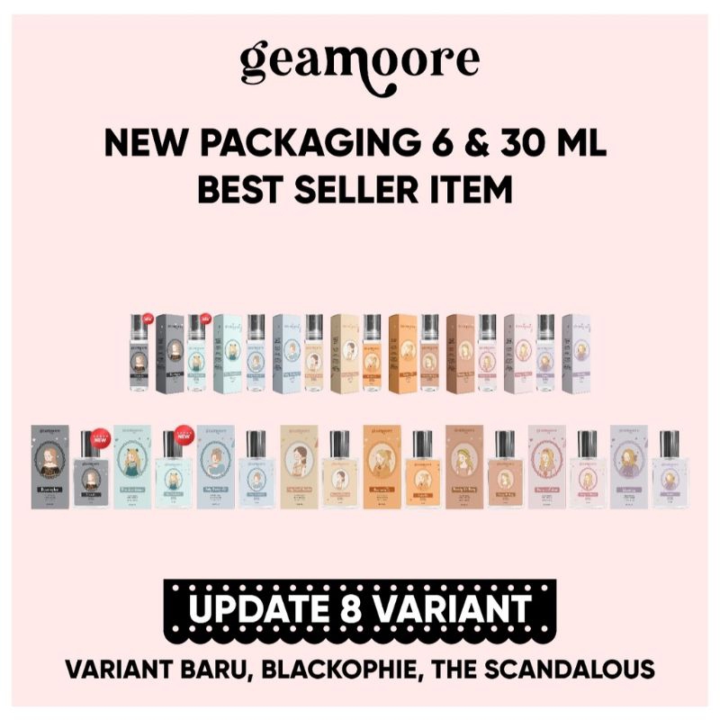 Geamoore Inspired Parfum 6 ml &amp; 30ml BPOM/Roll On &amp; Spray / Parfume Wanita Pria Unisex Tahan Lama