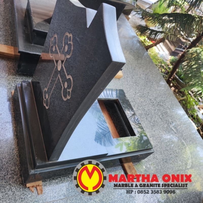 BATU NISAN MARMER KRISTEN PREMIUM MINIMALIS, MAESAN KRISTEN MINIMALIS MARMER