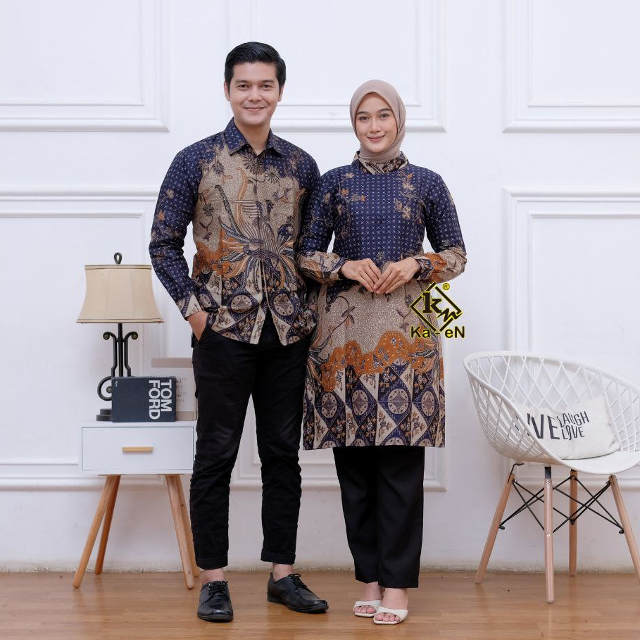 Batik Couple Modern Tunik Batik Wanita Atasan Batik Kerja Kantor Wanita