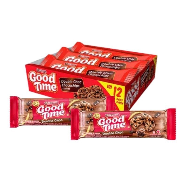 

Biskuit Good Time Double Choc Chocohips Cookies PerBox Isi 12 Pcs