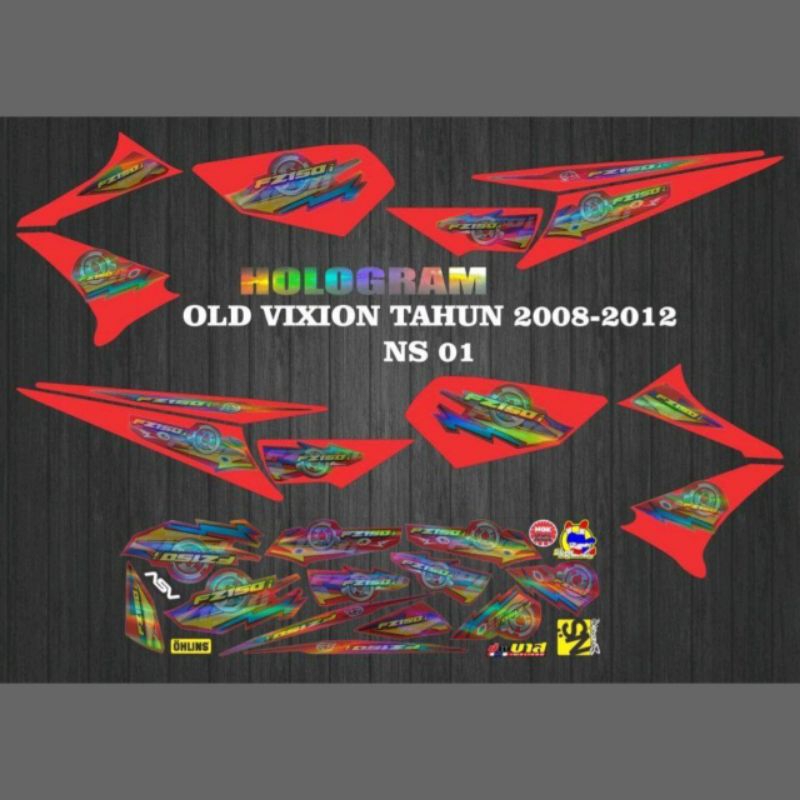 STIKER HOLOGRAM YAMAHA OLD VIXION MOTIF SIMPEL