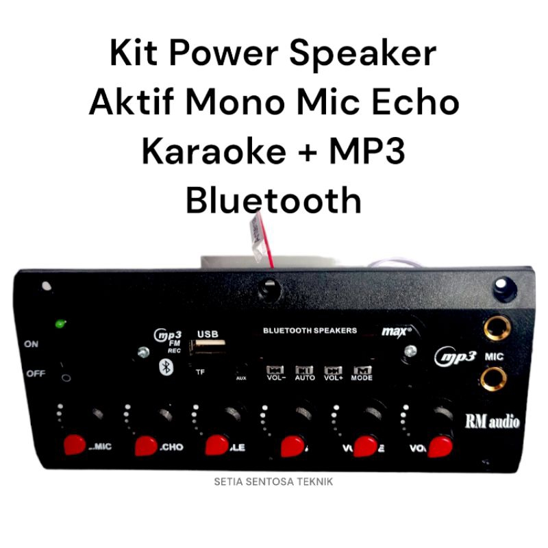 Kit Power Speaker Aktif Mono Mic Echo Karaoke + Bluetooth