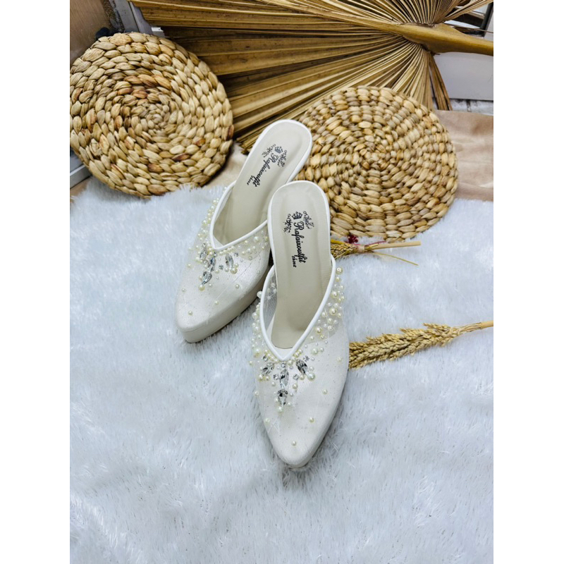 sepatu wedding yohanda wanita broken white 9cm