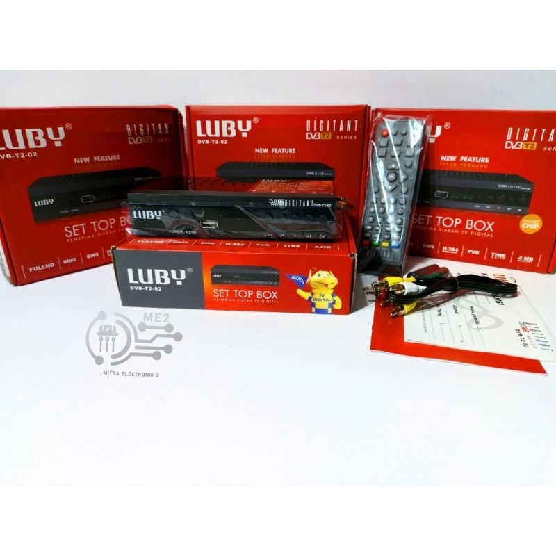 STB Set Top Box LUBY DVB  T2-03 Full HD TV digital + antena digital dan booster