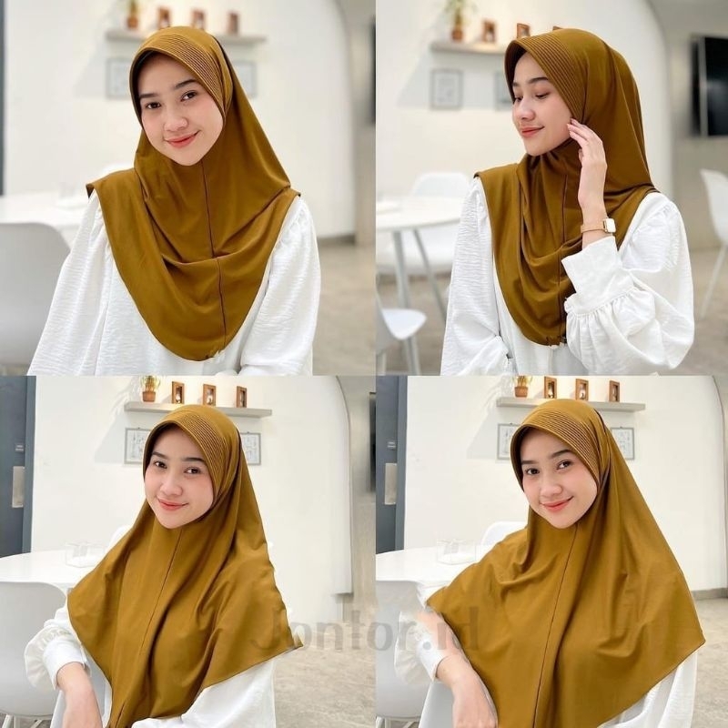 (TERLARIS) Bergo Hamidah Pet Jersey / Hijab instan jersey / Bergo hamidah