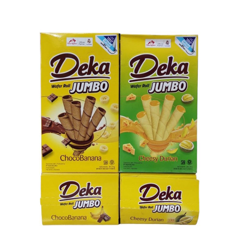 

Deka Wafer Roll Choco, ChocoNut, Choco Banana, Cheesy Durian & White Coffee