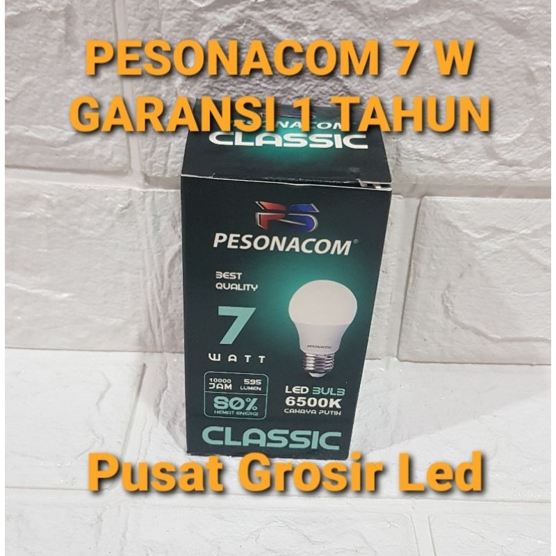 PAKET HEMAT 10 PCS LAMPU LED PESONACOM CLASSIC 7 WATT CAHAYA PUTIH GARANSI 1 TAHUN