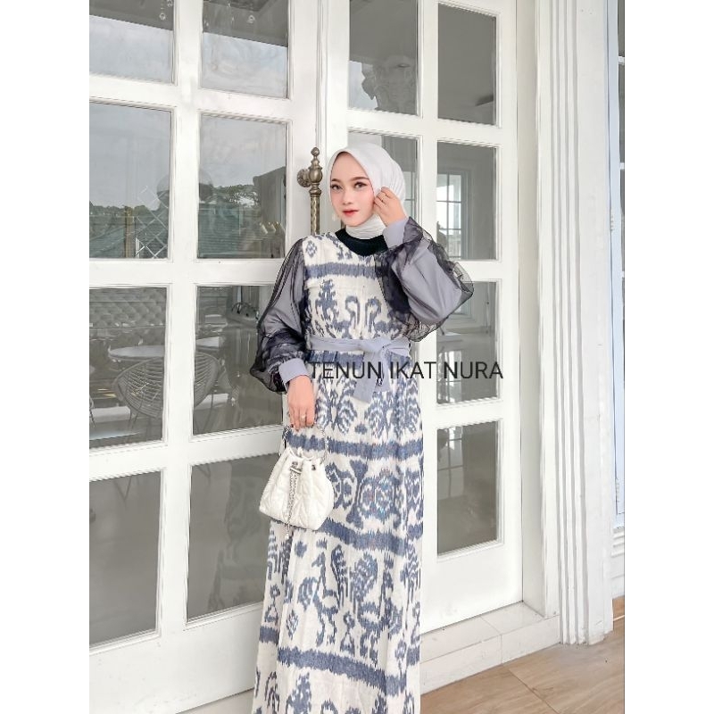 Couple Tenun Dress Padma Abu Hewan Tile TuTu