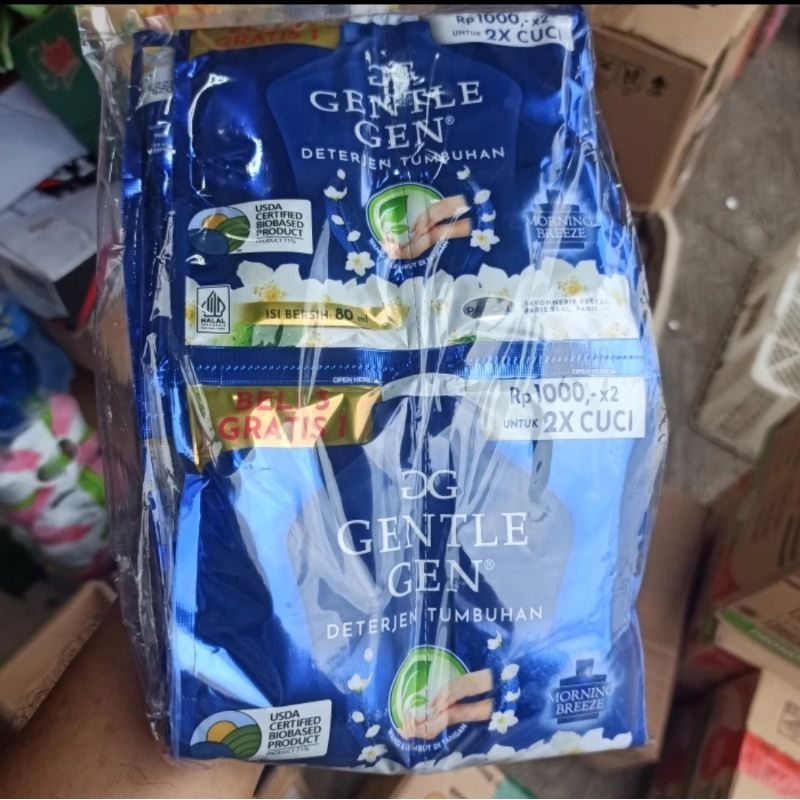 GENTLEGEN Deterjen Cair [1 RENTENG Isi 6x2 Sachet] - Gentle Gen Pelembut Pewangi Baju Bersih Deterge