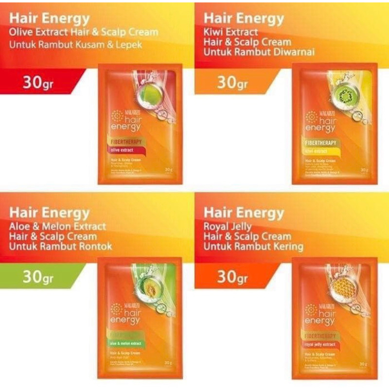 Makarizo Creambath Sachet Fibertherapy Hair Energy Hair &amp; Scalp Masker Rambut Krimbat Saset