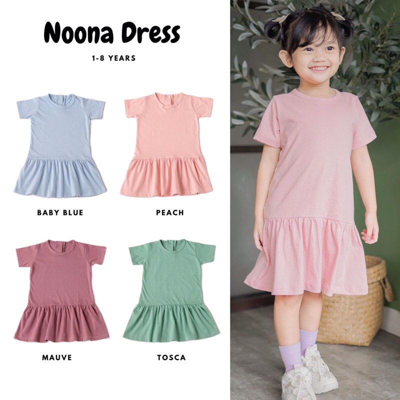 Littlegaw - Noona Dress - Kaos Polos - Dress Polos Katun - Dress Anak - Baju Anak Perempuan - Rok An