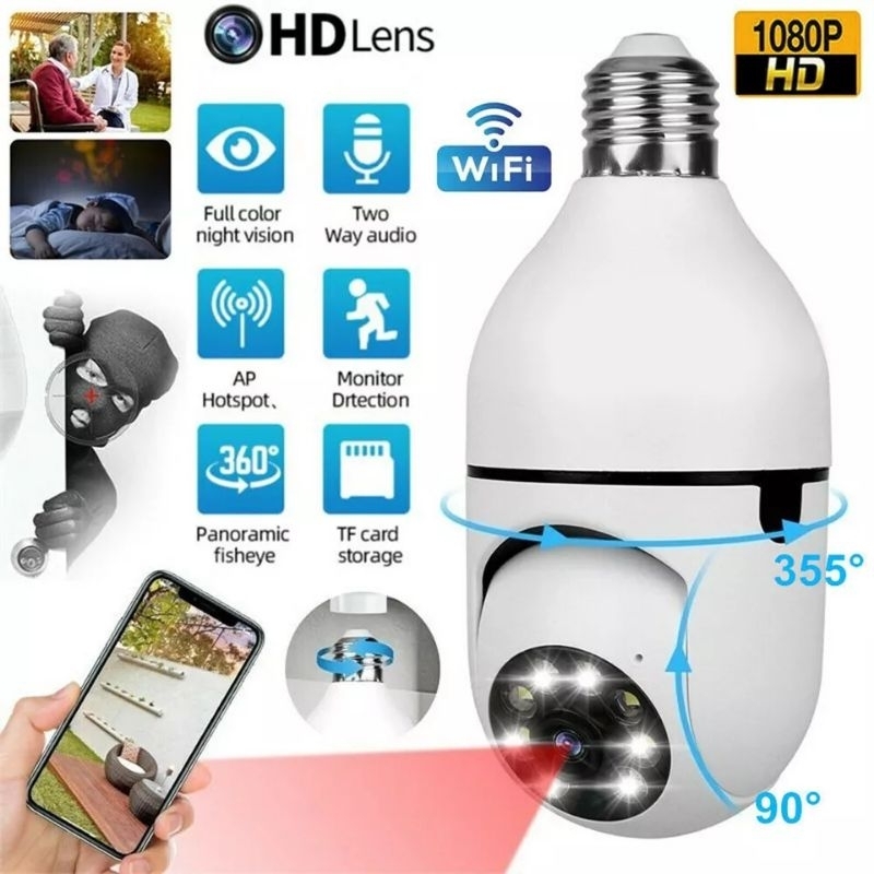 IP CAMERA 8MP PTZ LAMPU WIRELESS FULL HD 1080P CAMERA MINI V380PRO WIFI