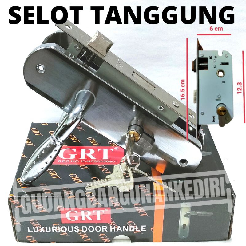 [PROMO] selot slot kunci pintu rumah ukuran TANGGUNG handle hendel set BLACK RENZ AIGO NETZ GRT