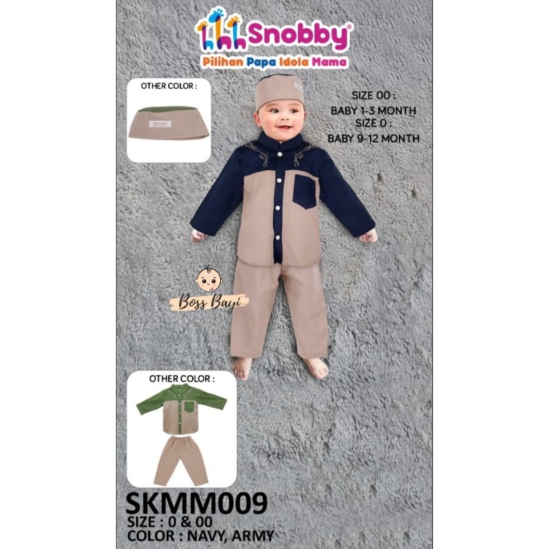 SNOBBY - Set Baby Koko / Setelan Koko + Peci Bayi SKMM007| SKMM009