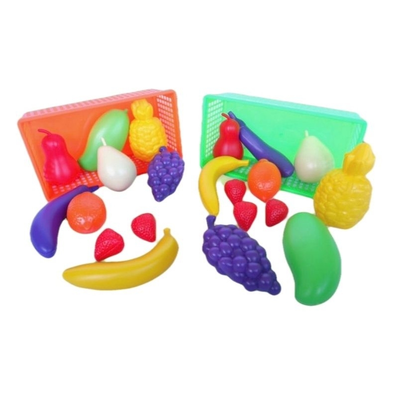 Mainan Anak Buah Plus Keranjang / Mainan Anak / Mainan Anak Buah Buahan