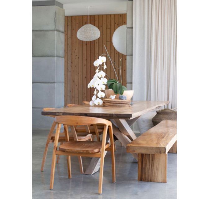 meja makan set aesthetic mewah kursi 4 bangku 1 Lanawooden meja makan minimalis meja makan set meja 