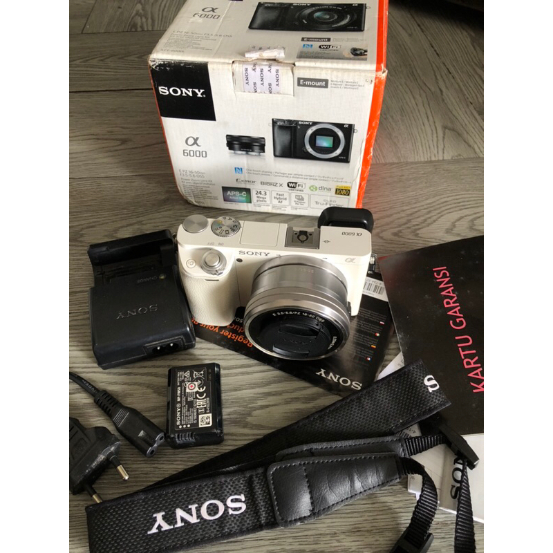 sony a6000 lensa kit 16-50 fulset box sc 22 rb