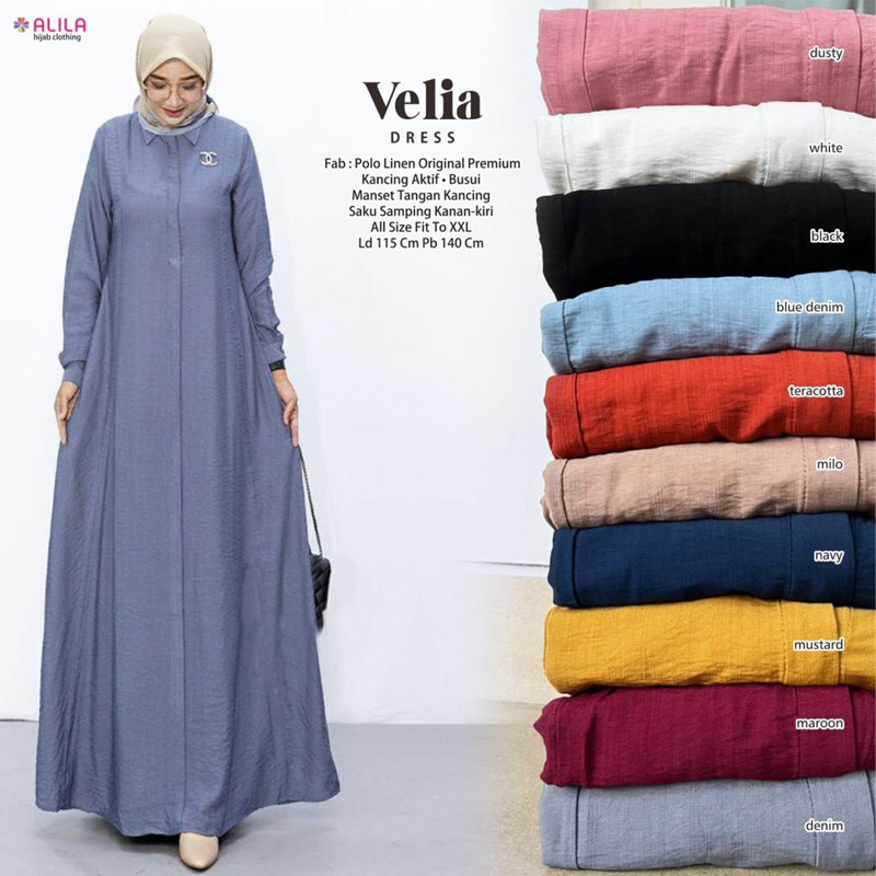 Alila gamis velia nazifa dress | linen LD 110 busui
