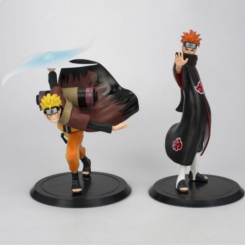 ACTION FIGURE NARUTO x PAIN AKATSUKI SET ISI 2 PCS - MINIATUR PAJANGAN KARAKTER ANIME MAINAN