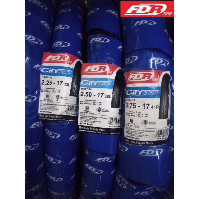 BAN FDR CITY PRO - TUBETYPE (2.25-17, 2.50-17, 2.75-17) PILIH VARIAN