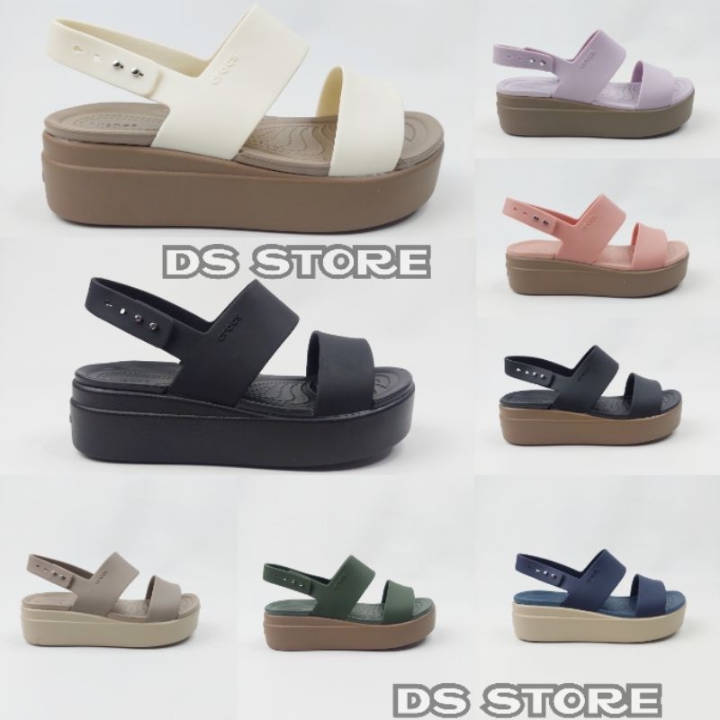 sandal crocs brooklyn low wedges tali / crocs brookyn tali / crocs brooklyn wedges tali
