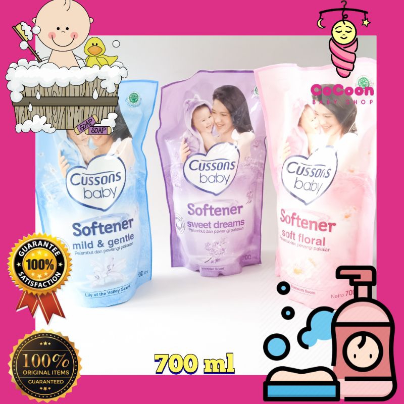 Pelembut Pewangi Baju Bayi Cussons Baby Softener Sweet Dreams / Soft Floral / Mild Gentle 700ml 700 ml