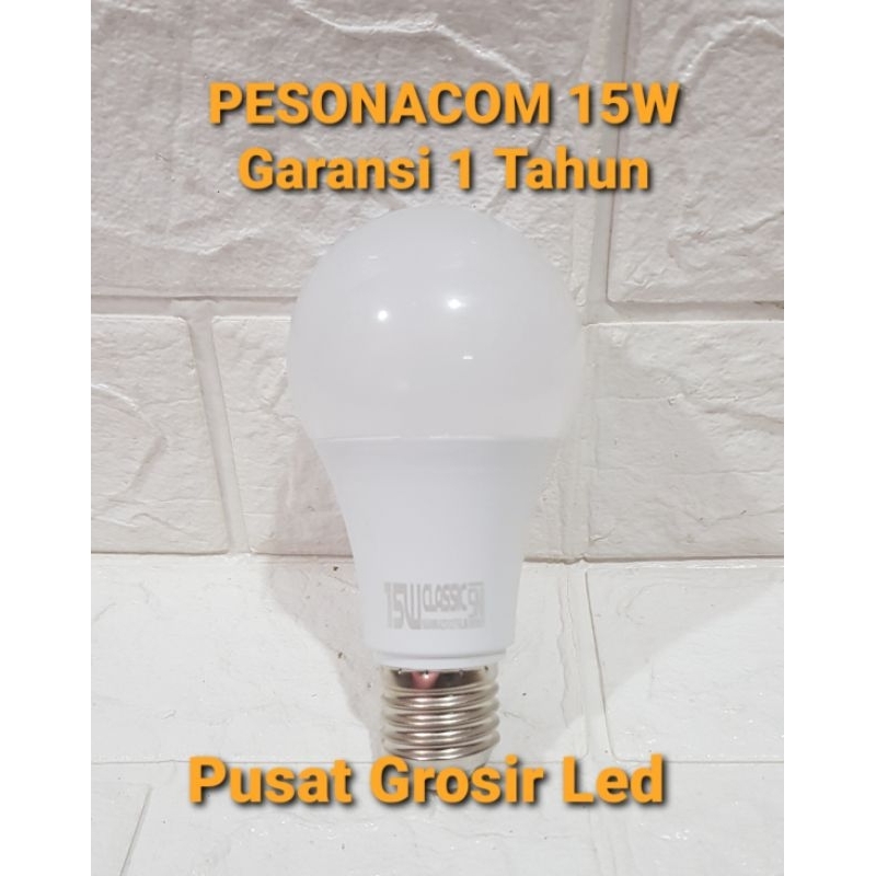 LAMPU LED PESONACOM CLASSIC 15 WATT CAHAYA PUTIH BERGARANSI 1 TAHUN