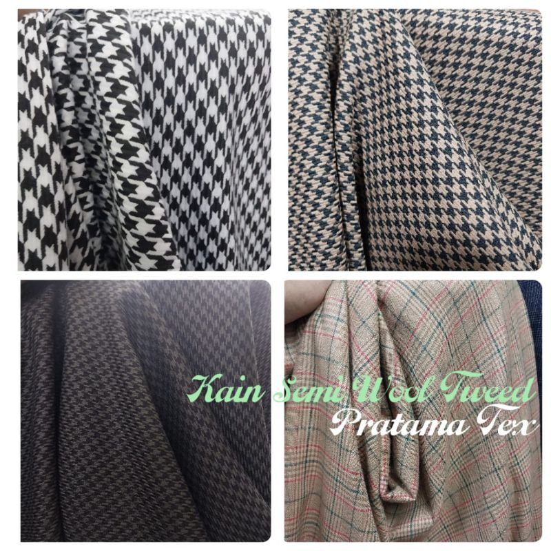 Bahan Semi Wool / Kain Semi Wool. Bahan Jas Blazer Semi Wool Motif Kotak ( Per 0,5 Meter)
