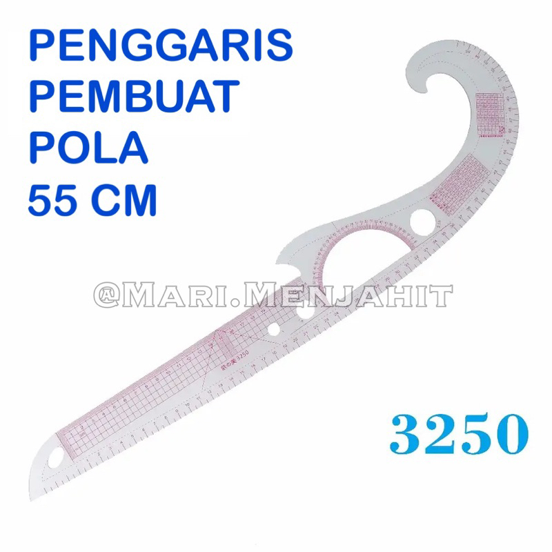 Penggaris Jahit - Pola Quilting Patchwork Ruler 60cm - 3250 Kurva Cutting Template Kaki Desain Kostum Leher Kerung Lengan Untuk Membuat Pola Pakaian Baju Penggaris Tailor Penggaris Kain