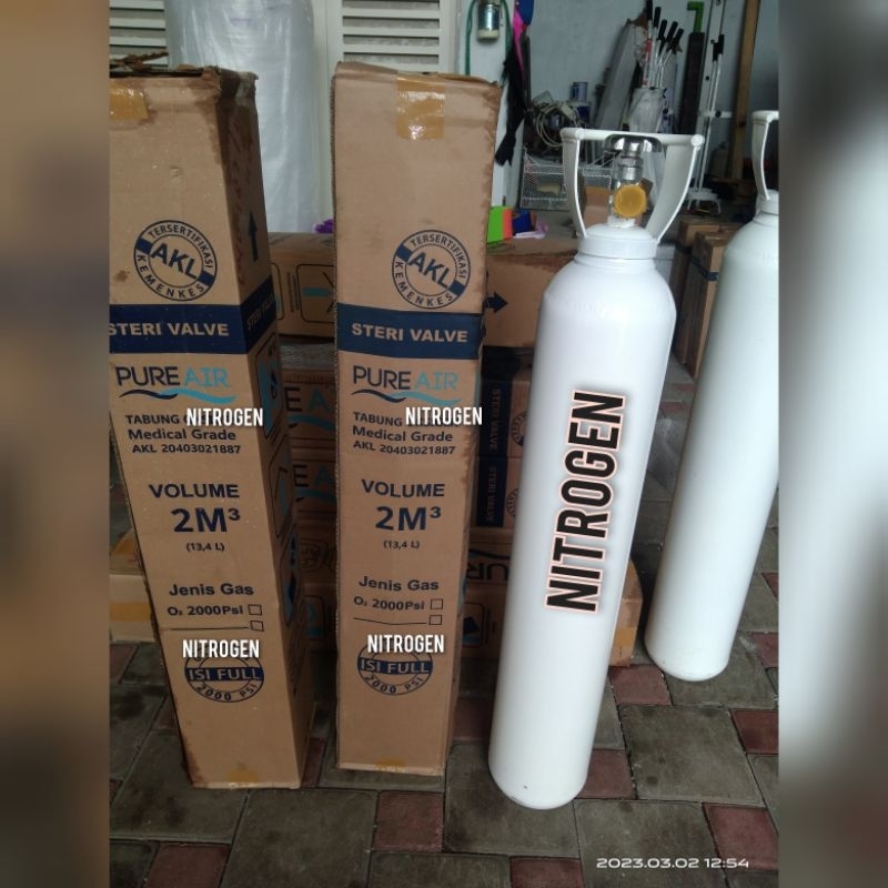 Tabung nitrogen 2m3 baru + isi nitrogen