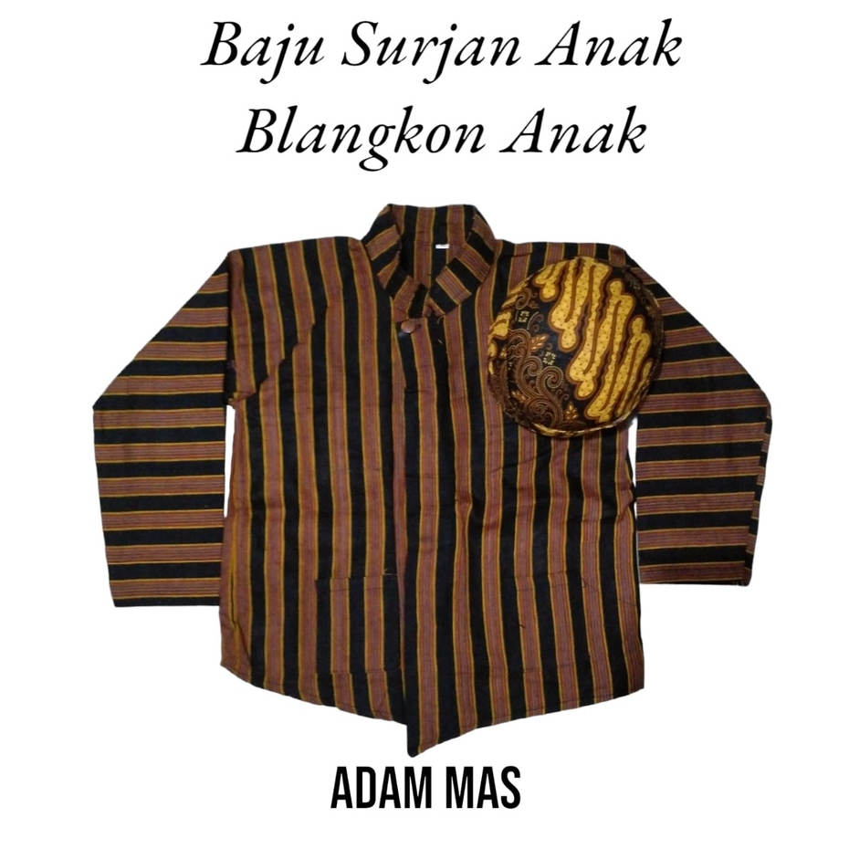 BAJU SURJAN LURIK ANAK BAHAN TENUN SURJAN ANAK LAKI LAKI USIA 1-10 TAHUN BAJU SURJAN ADAT JAWA ANAK